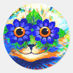 Cat Blume Eyes Runder Aufkleber