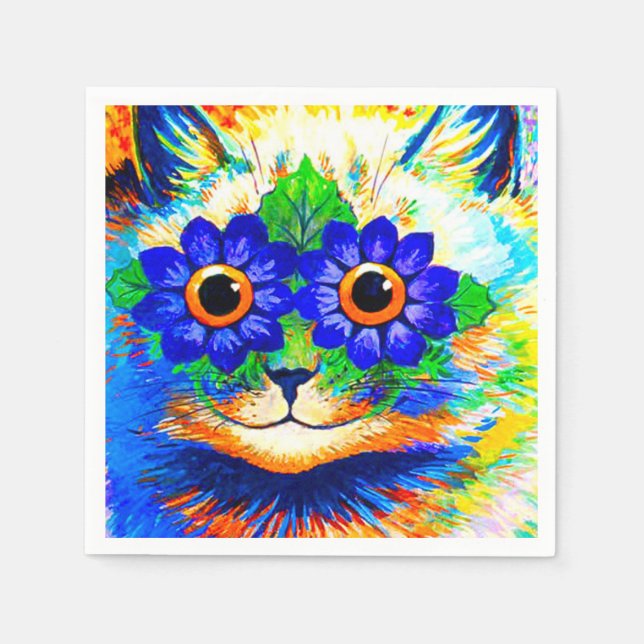 Cat Blume Eyes Serviette (Vorderseite)