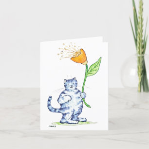 Cat Blume Geburtstagskarte Feiertagskarte