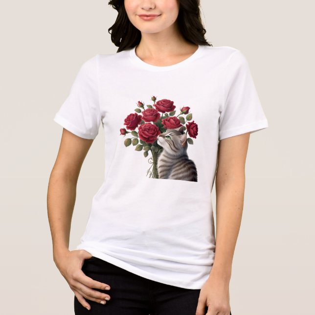 Cat-Blume Tri-Blend Shirt (Vorderseite)