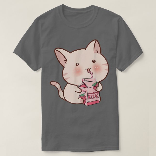 Cat Boba Tea Bubble Tea Anime Kawaii Neko573 T-Shirt (Design vorne)