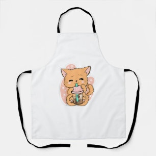 Cat Boba Tea Bubble Tea Anime Kawaii Neko Niedlich Schürze