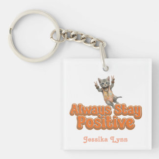 Cat Boho Hippie benutzerdefinierte personalisierte Schlüsselanhänger