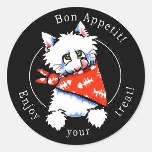 Cat Bon Appetit! Pet Gourmet Leckereien Black Runder Aufkleber