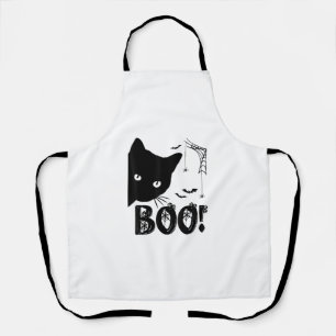 Cat Boo! Funny Hiding Peekaboo Beängstigend Hallow Schürze