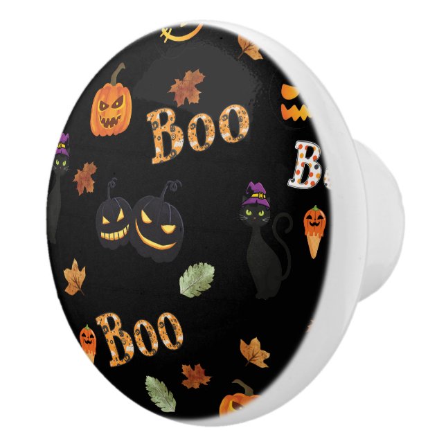 Cat Boo Halloween Keramikknauf (Rechts)