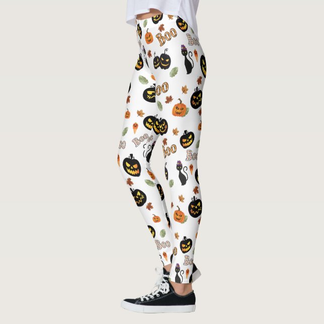 Cat Boo Halloween Leggings (Links)