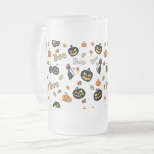 Cat Boo Halloween Mattglas Bierglas