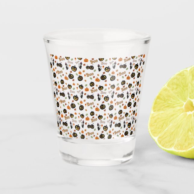 Cat Boo Halloween Schnapsglas (Vorderseite)