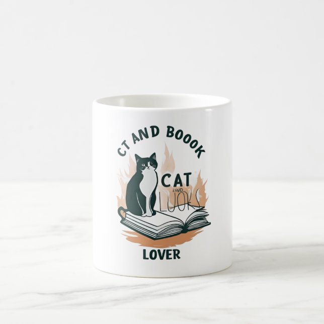 Cat & Book Lover Tasse (Mittel)