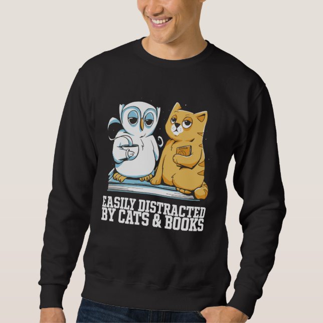 Cat books  Cat bookworm  Cat book Sweatshirt (Vorderseite)