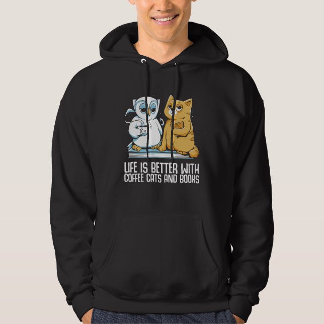 Cat books  Cats reading  Cat read Hoodie (Vorderseite)