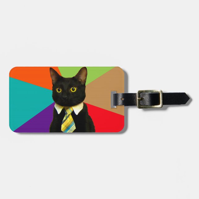 Cat-Boss in der Krawatte Gepäckanhänger (Vorderseite horizontal)