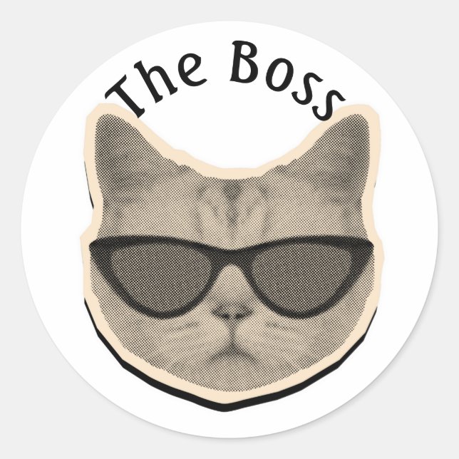 Cat Boss Sticker (Vorderseite)