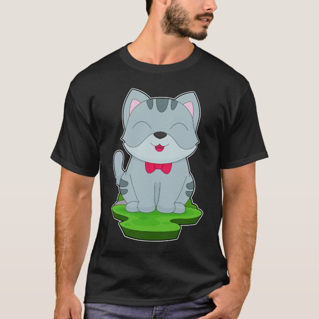 Cat Bow-Krawatte T-Shirt (Vorderseite)