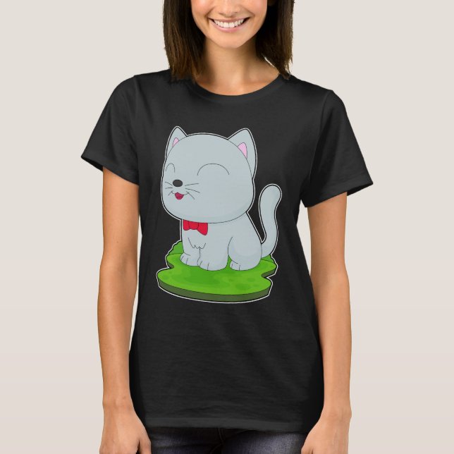 Cat Bow-Krawatte T-Shirt (Vorderseite)