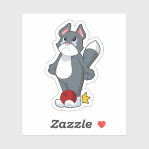 Cat Bowling Bowling ball Aufkleber