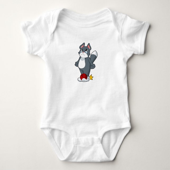Cat Bowling Bowling ball Baby Strampler (Vorderseite)