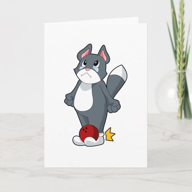 Cat Bowling Bowling ball Karte (Vorderseite)