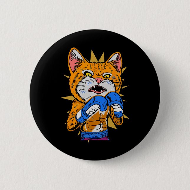 Cat Boxing Kitten Boxhandschuhe Boxer Funny Cat Me Button (Vorderseite)