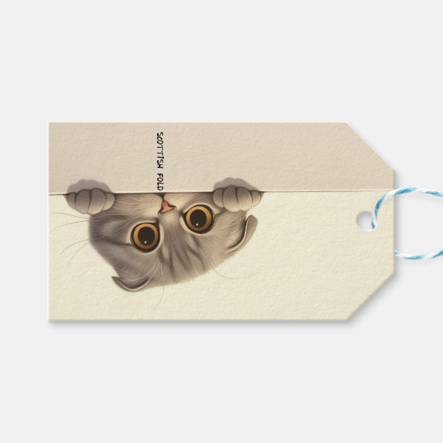 Cat Breed Scottish Fold Geschenkanhänger (Vorderseite (Horizontal))