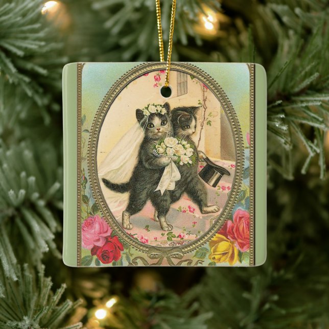 Cat Bride and Groom Wedding Day Ornament (Baum)
