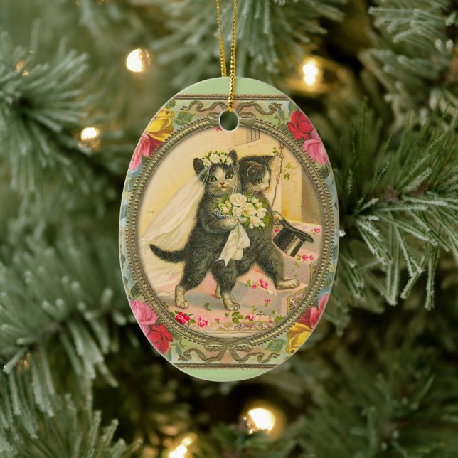 Cat Bride and Groom Wedding Day Ornament (Baum)