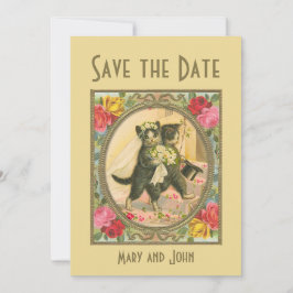 Cat Bride and Groom Wedding save the date Einladung
