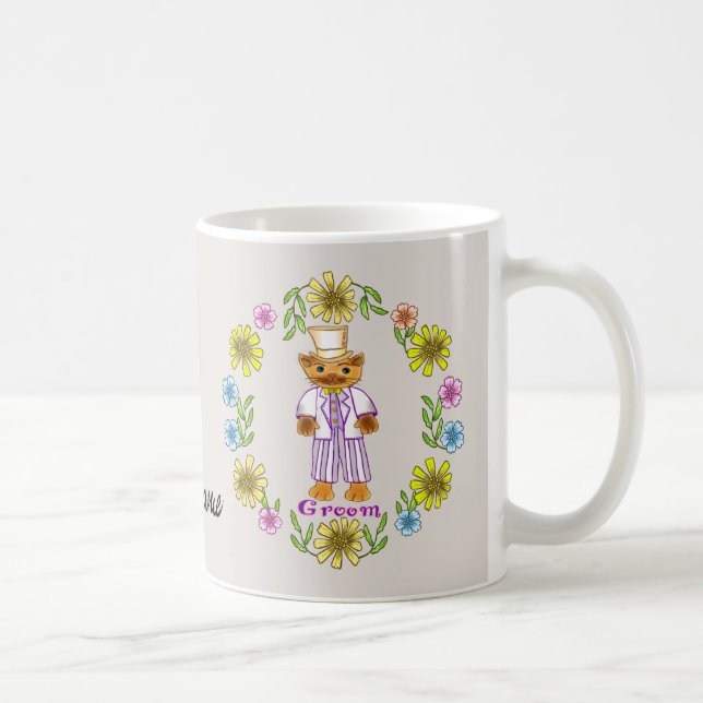 Cat Bride Groom Hochzeitsstiftung Tasse (Rechts)