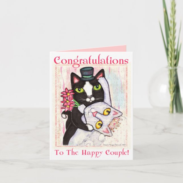 Cat Bride & Groom Wedding Dance Greeting Card Karte (Vorderseite)