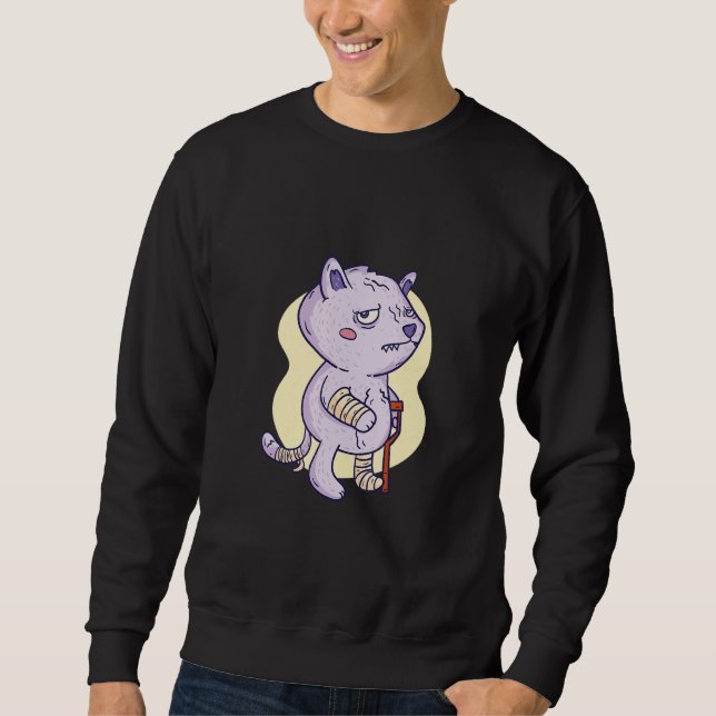 Cat Broken Sad Cat Broken Sweatshirt (Vorderseite)