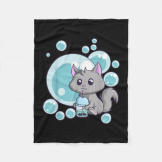 Cat Bubble Tee-Geschenk | Witziges Boba Tee Katzen Fleecedecke