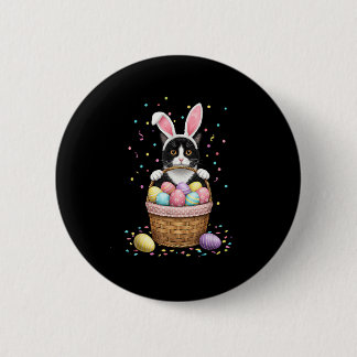 Cat Bunny Oars Eggs Meowy Osterkaninchen Lover Men Button