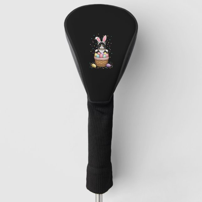 Cat Bunny Oars Eggs Meowy Osterkaninchen Lover Men Golf Headcover (Vorderseite)