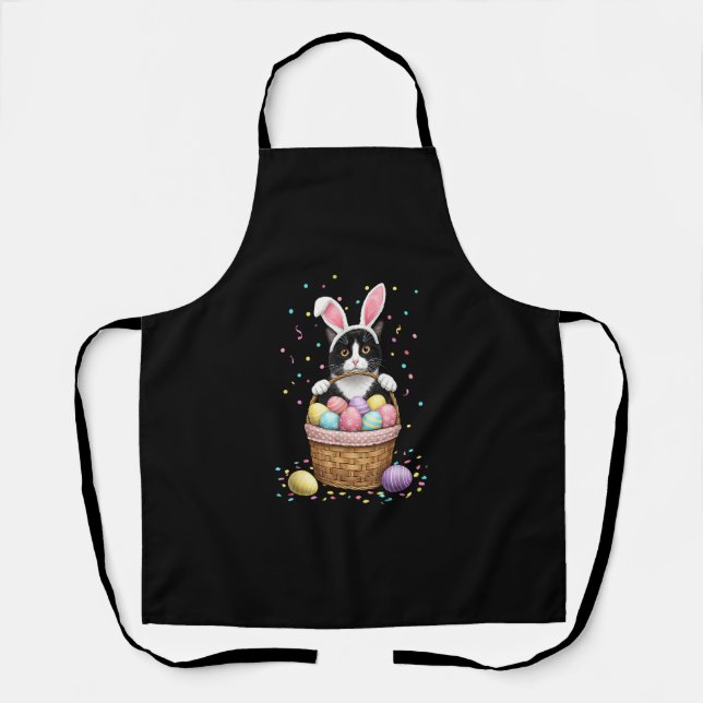 Cat Bunny Oars Eggs Meowy Osterkaninchen Lover Men Schürze (Vorderseite)