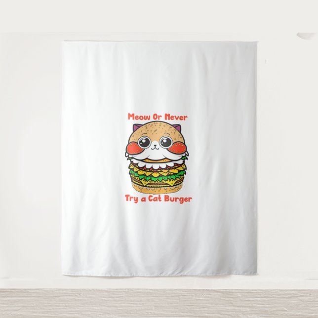 Cat Burger Wandteppich (Vorderseite)