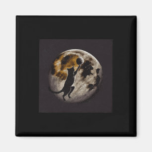 Cat Bysketbyll Moon Magnet