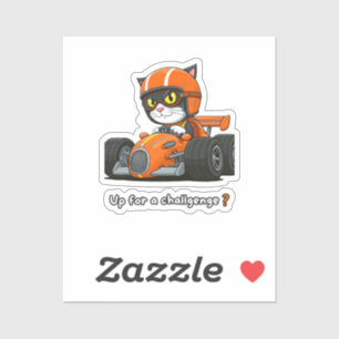 Cat Car Racing Aufkleber