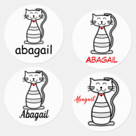 Cat Cartoon Etiketten