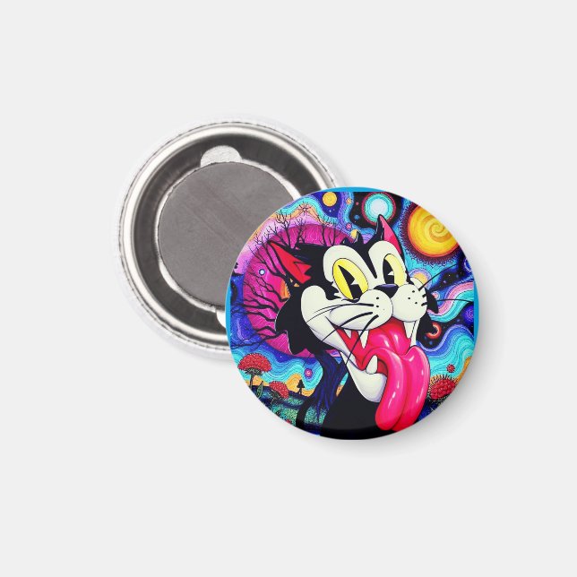 CAT CARTOON MAGNET (Vorderseite/Rückseite)