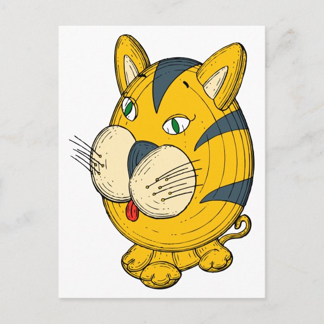 Cat Cartoon Postkarte (Vorderseite)