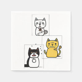 Cat Cartoon Serviette