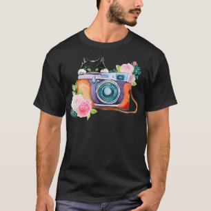 Cat Cat Camera Peeking T-Shirt