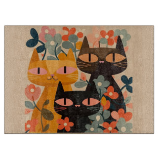 Cat Cat Cat Cutting Board, Glas Cutting Board Schneidebrett