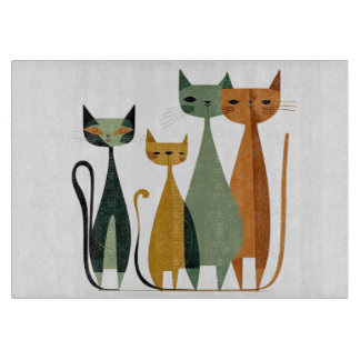 Cat Cat Cat Cutting Board, Glas Cutting Board Schneidebrett