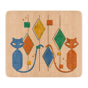 Cat Cat Cat Cutting Board in Orange Tones Schneidebrett