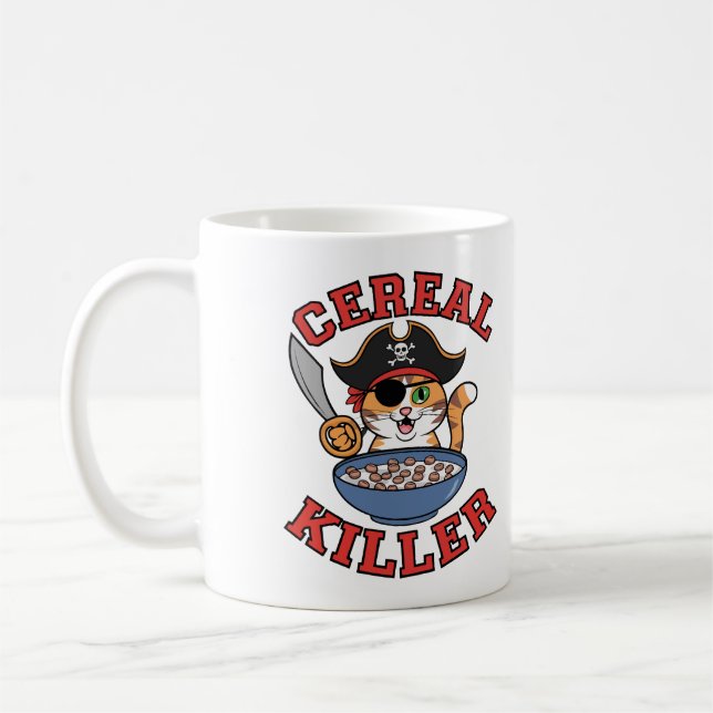 Cat Cereal Killer Funny Coffee Mug pour les Amoure (Gauche)