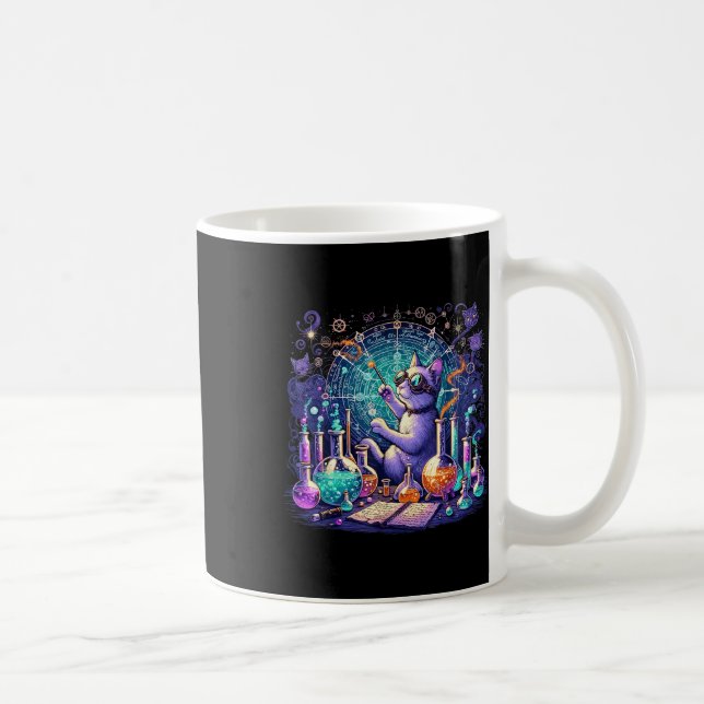 Cat Chemistry Science Lover Funny Chemist Student Kaffeetasse (Rechts)