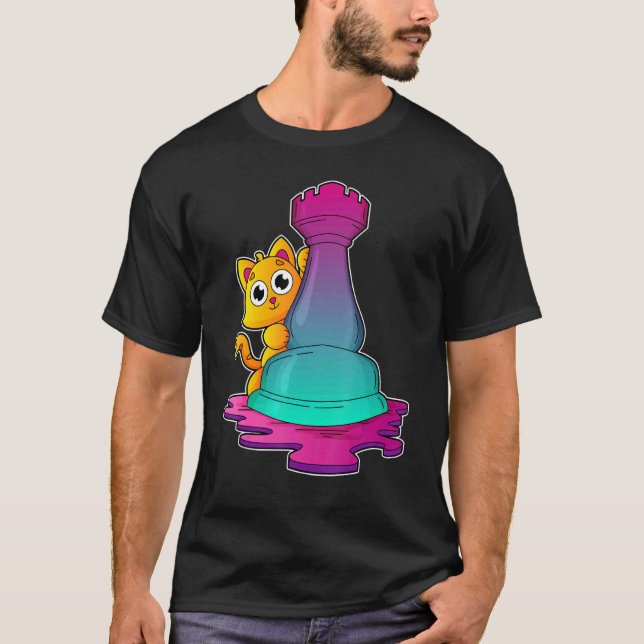Cat Chess pieces Chess Board game 1 T-Shirt (Vorderseite)