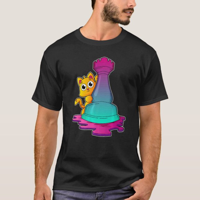 Cat Chess pieces Chess Board game   T-Shirt (Vorderseite)